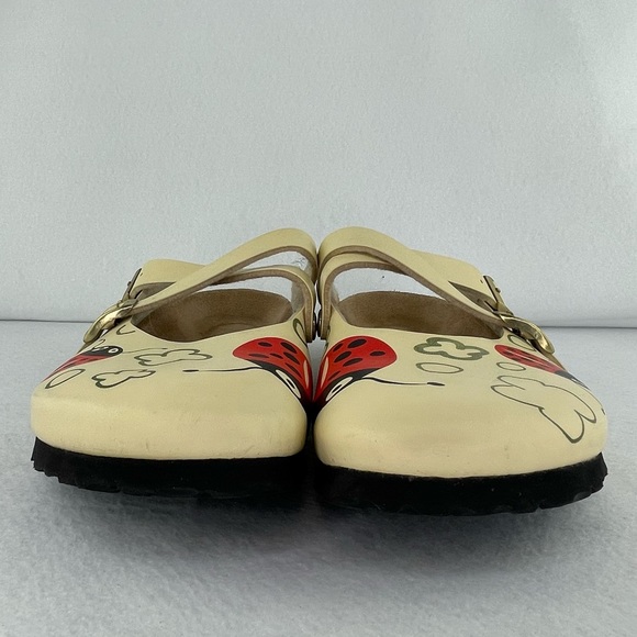 Birki’s Dorian Ladybird Sandals Women’s 8 Ladybug Cream Birkenstock Clogs - Picture 4 of 16
